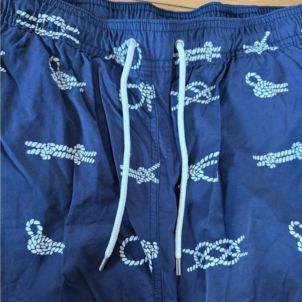 Brooks Brothers navy blue different knots printed swim trunks‎